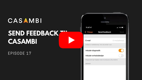 Casambi instruktionsvideo: send feedback til Casambi