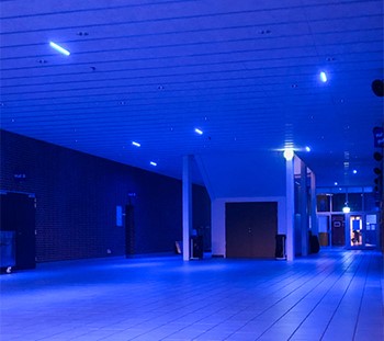 Blå belysning i JYSK arena