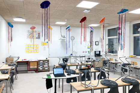 Klasselokale på Bavnebakkeskolen