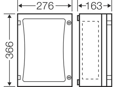 Hensel ENYSTAR tom kasse med sider 366x276x163 mm - Transparent dør