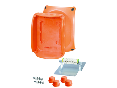 Branddåse 5x1,5-2,5 mm², Cu, 155x210x92 mm - Orange
