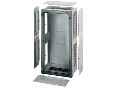 Hensel ENYSTAR tom kasse med sider 546x276x163 mm - Transparent dør