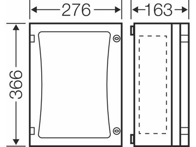 Hensel ENYSTAR tom kasse med sider 366x276x163 mm - Grå dør