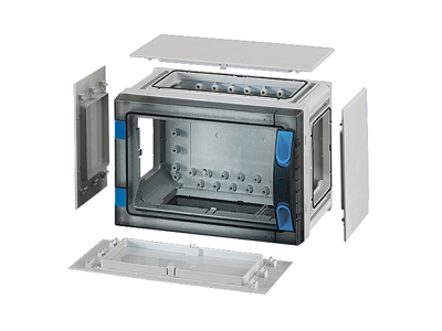 Hensel ENYSTAR tom kasse med sider 186x276x186 mm - Transparent dør