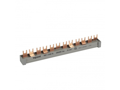 Legrand gaffelsløjfeskinne (L1+N, L2+N, L3+N), 2P (L: 214 mm)