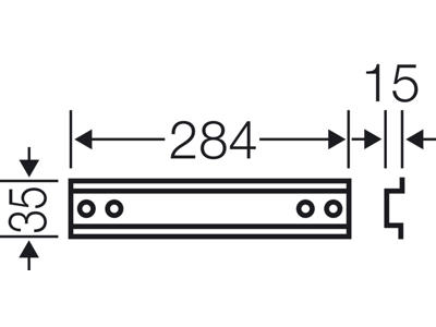 DIN-skinne, L: 284 mm