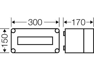 Hensel Mi kasse med DIN-skinne 12M (1x12)
