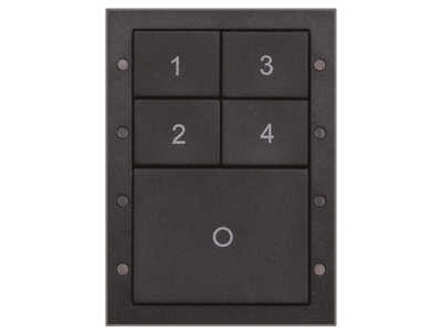 Helvar DALI 134B panel med 5 tryk - Antracitgrå