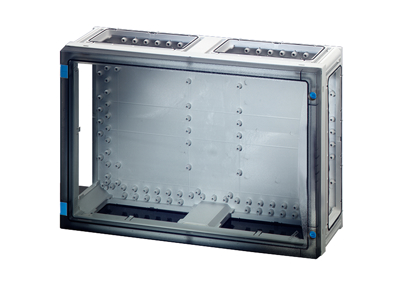 Hensel ENYSTAR tom kasse uden sider 360x540x163 mm - Transparent dør