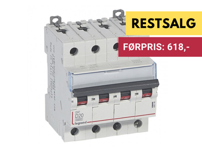 DX3 Automat D 20A 4P 4M 6/10kA