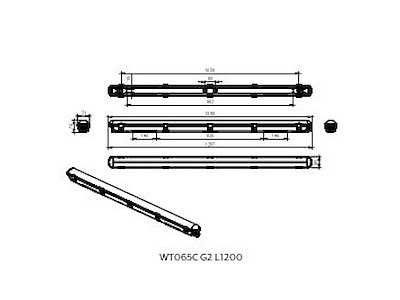 Ledinaire industriarmatur, All-in, L1207, 42/23W, 2900/4800lm, On/Off, 840 - IP65