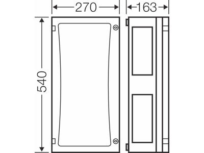 Hensel ENYSTAR tom kasse uden sider 540x270x163 mm - Grå dør