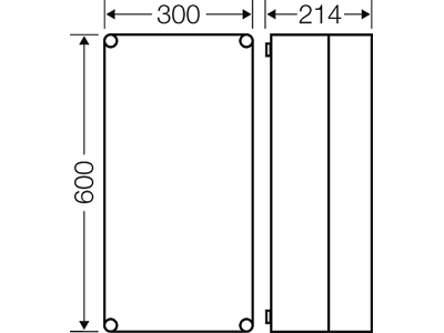 Hensel Mi kasse 600x300x214 mm - transparent låg