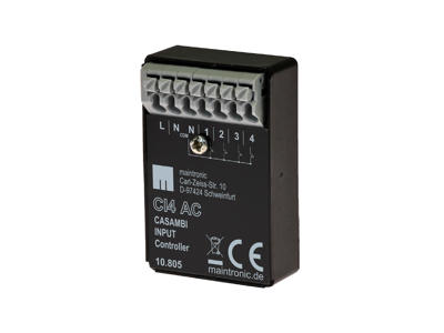 Casambi CI4 AC input controller med 4 kanaler LR (Long Range)