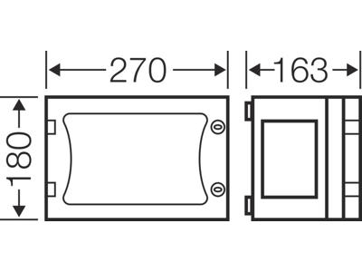 Hensel ENYSTAR tom kasse uden sider 180x270x163 mm - Grå dør