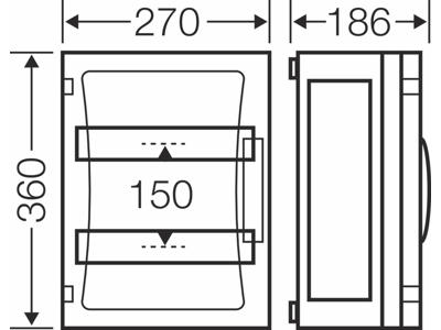 Hensel ENYSTAR kasse med DIN-skinne - 24 moduler (2x12)