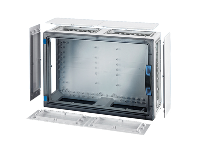Hensel ENYSTAR tom kasse med sider 366x546x186 mm - Transparent dør