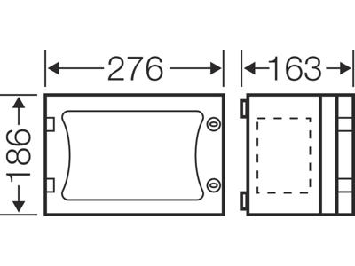 Hensel ENYSTAR tom kasse med sider 186x276x163 mm - Grå dør