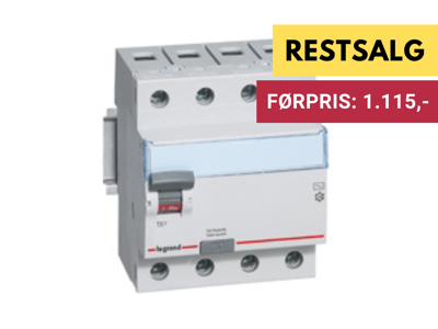 Fejlstrømsafbryder Legrand TX3 PFI (RCD) 63A 300mA 4P 4M 10kA - Type A