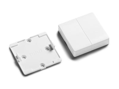 Tangenter og bagplade (4-tryk) til EnOcean tryk for Fuga - Hvid