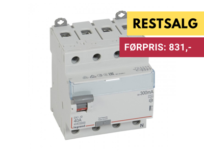 Fejlstrømsafbryder Legrand DX3 PFI (RCD) 40A 300mA 4P 4M 10kA - Type A