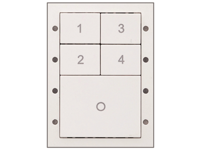 Helvar DALI-2 134WD2 panel med 5 tryk - Hvid