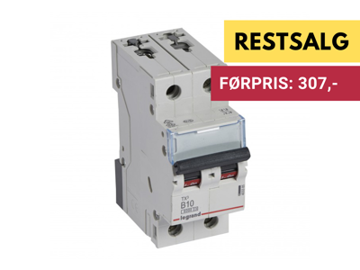 TX3 Automat B 10A 2P 2M 6/6kA