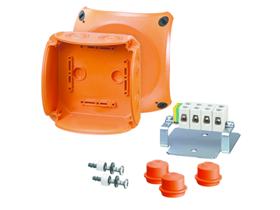 Branddåse 5x1,5-6 mm², Cu, 130x130x77 mm - Orange