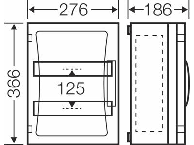 Hensel ENYSTAR kasse med DIN-skinne og sider - 24 moduler (2x12)