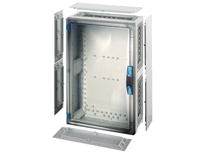 Hensel ENYSTAR tom kasse med sider 546x366x186 mm - Transparent dør