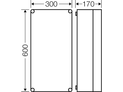 Hensel Mi kasse 600x300x170 mm - gråt låg