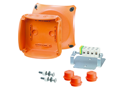 Branddåse 5x1,5-2,5 mm², Cu, 130x130x77 mm - Orange