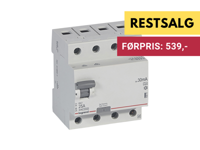 Fejlstrømsafbryder Legrand RX3 HPFI (RCD) 25A 30mA 4P 4M 10kA - Type A