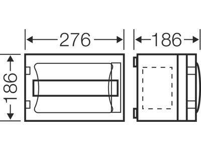 Hensel ENYSTAR kasse med DIN-skinne og sider - 12 moduler (1x12)