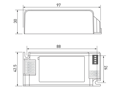 Helvar LED mini driver LC42MINI-CC-300-1050 (ON/OFF)