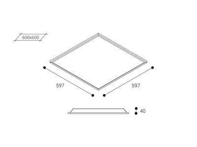 Luzerna Avant LED panel 597x597, 3000K, DALI-2 - ENEC