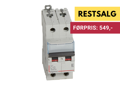 Legrand automatsikring DX3 C10A 2P 2M 6/10kA