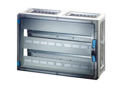 Hensel ENYSTAR kasse med DIN-skinne og PE/N klemmer - 54 moduler (2x27)