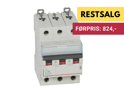 Legrand automatsikring DX3 C16A 3P 3M 6/10kA