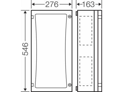 Hensel ENYSTAR tom kasse med sider 546x276x163 mm - Transparent dør